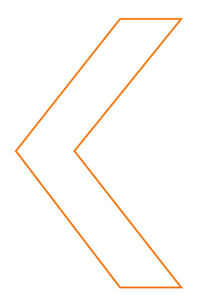 Orangener Hacken nach links ausgerichtet- Stilelement aus dem Logo