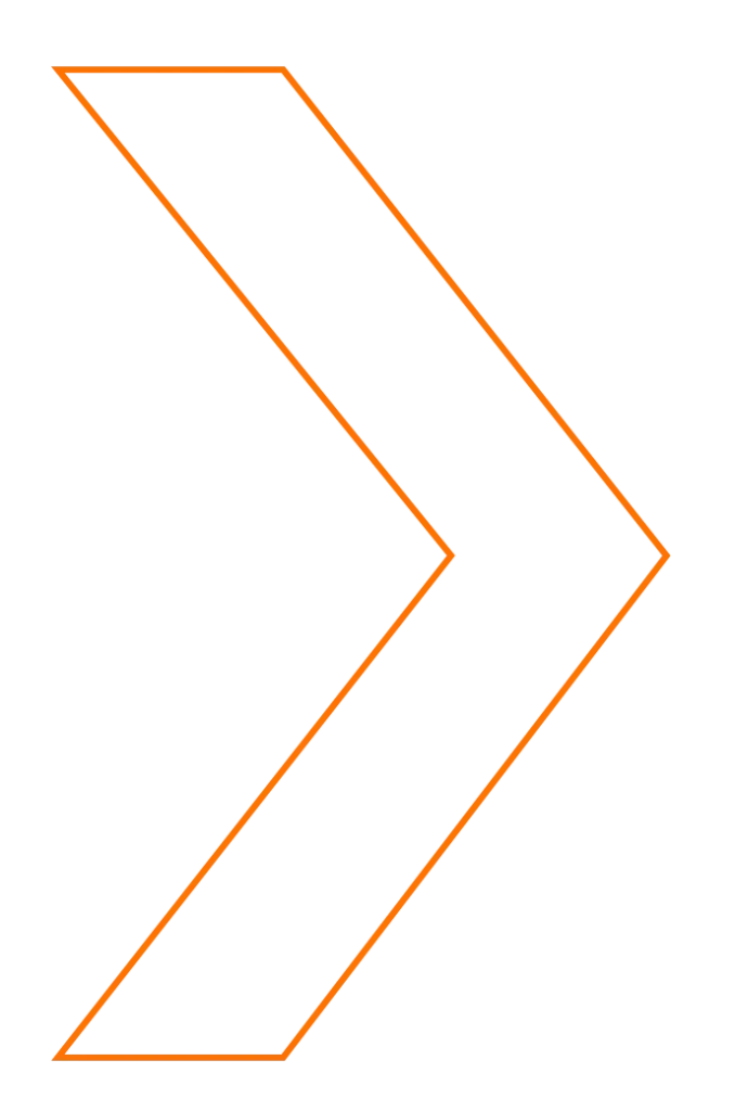 Orangener Hacken nach rechts ausgerichtet- Stilelement aus dem Logo